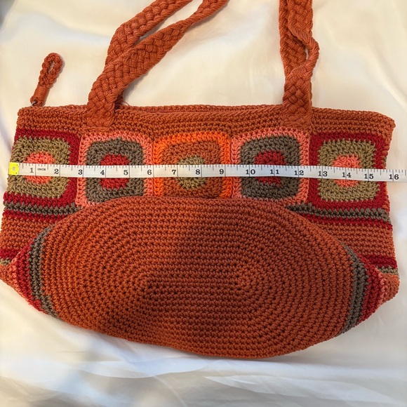 The Sak Orange and Red Crochet Bohemian Tote Bag - Picture 5 of 9